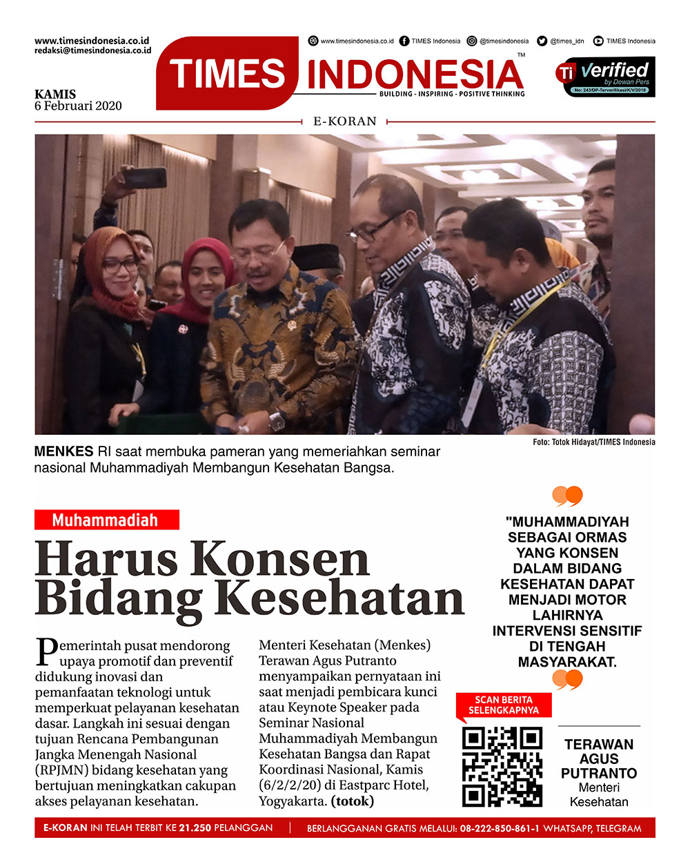 Edisi Kamis Februari E Koran Medsos Bacaan Positif Masyarakat