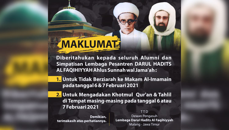 Haul Akbar Al Imamain Di Malang Ditiadakan Jamaah Diimbau Berdoa Dari