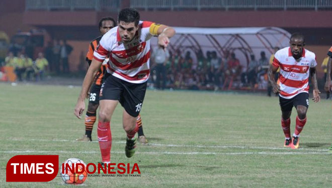 Fabiano Beltrame semasa masih membela Madura United (Foto: Tria Adha/TIMES Indonesia)