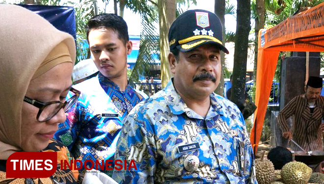 Camat Kepanjen Abai Saleh S Sos dalam acara Hari Krida Pertanian,Kamis (7/42/2047). (FOTO: Widodo Irianto/TIMES Indonesia)