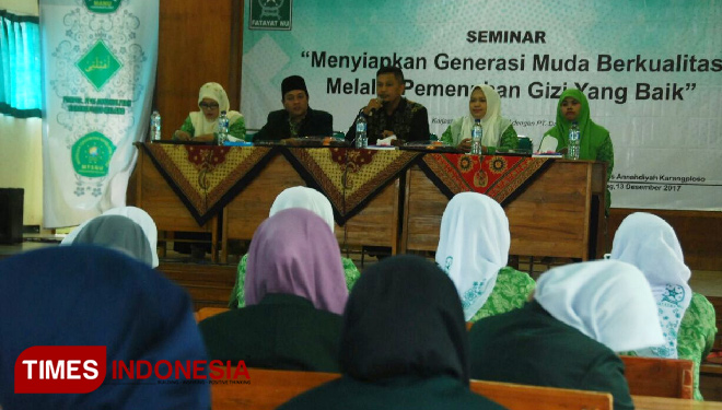 Seminar remaja di Pondok Pesantren Annahdiyah Karangploso, Kabupaten Malang, Jawa Timur, Rabu (13/12/2017). (FOTO: Adhitya Hendra/TIMES Indonesia)
