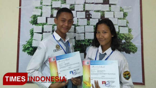 Pelatihan dasar kepemimpinan Ketua osis SMA Islam Kepanjen Riki Bayu Setiawan periode 2017/2018 mengikuti pelatihan dasar kepemimpinan yang diadakan oleh dinas pendidikan pusat Jawa Timur. (FOTO: AJP/TIMES Indonesia)