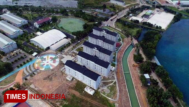 Tanpak dari atas Pembangunan Tambahan Penginapan Atlet Asian Games (FOTO: KONI Sumsel For TIMES Indonesia)