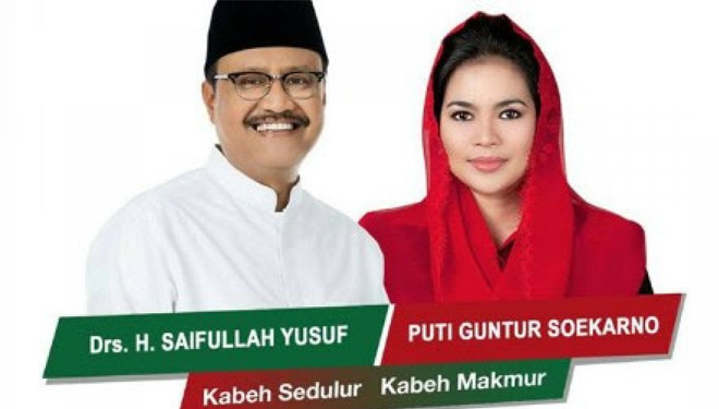 Pasangan Cagub dan Cawagub Jatim 2018, Gus Ipul dan Puti Guntur Soekarno. (FOTO: inibiodata.com)