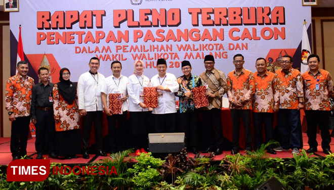 Tiga Pasangan Calon Wali Kota Resmi Ditetapkan KPU Kota Malang