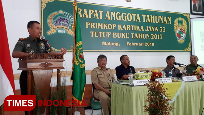 Hadiri RAT Primkop Kartika Jaya 33, ini Pesan Dandim 0833/Kota Malang