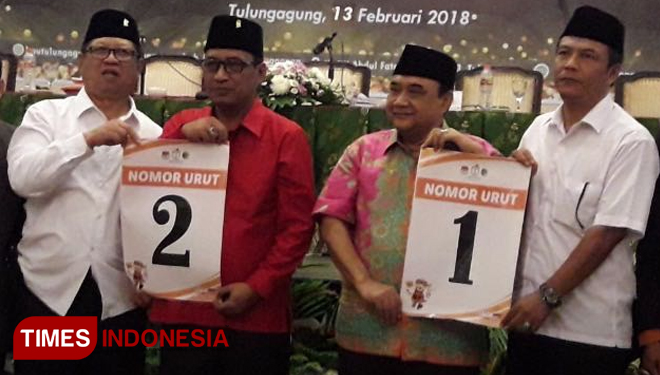 Pasangan Incumbent Calon Bupati Tulungagung Dapat Nomor Urut 2