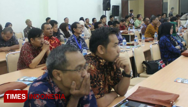 Para peserta yang mengikuti rakor perfilman di gedung P4TK PKn dan IPS, Kota Batu. (FOTO: Ferry/TIMES Indonesia)