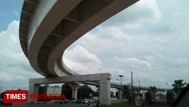 Jalur LRT Palembang (FOTO: Dok. TIMES Indonesia) 