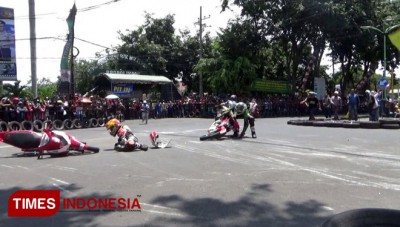 Pebalap Cilik Terjatuh Saat Road Race Probolinggo