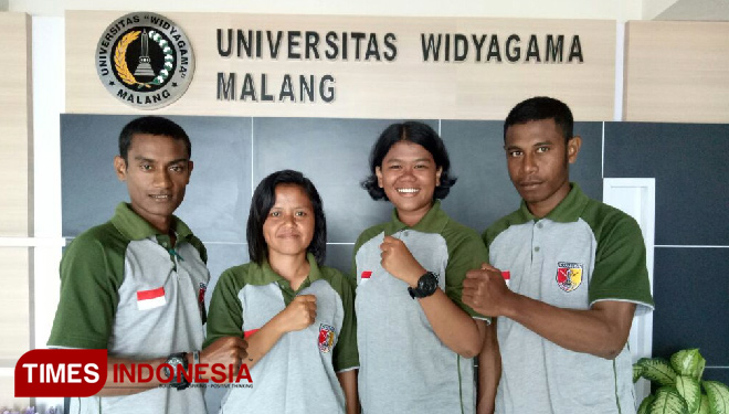 Anggota UKM Resiman Mahasiswa (Menwa) UWG. (FOTO: AJP TIMES Indonesia)