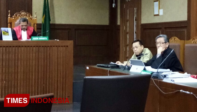  Suasana Sidang lanjutan kasus korupsi proyek E-KTP dengan terdakwa Setya Novanto (Setnov) di Pengadilan Tipikor, Jakarta, Rabu (14/3/2018). (FOTO: Hasbullah/ TIMES Indonesia)