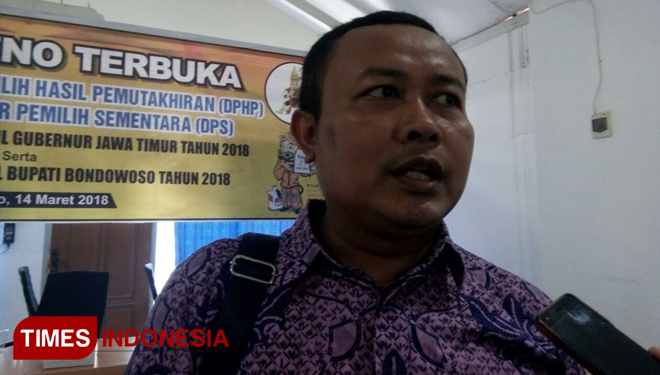Ketua KPU Bondowoso, Hairul Anam. (FOTO: Sofy/TIMES Indonesia)