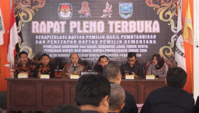 Rapat Pleno terbuka KPU Kabupaten Probolinggio Jawa Timur. (FOTO: Istimewa)