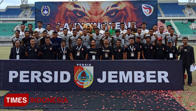 Squad Persid Djember yang siap mengarungi Liga 3 (FOTO: Angga/TIMES Indonesia)