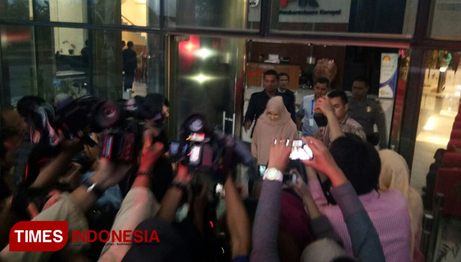 Calon Wali Kota Malang nomor urut 1, Ya'qud Ananda Gudban usai menjalani pemeriksaan di Kantor KPK di Jakarta, Selasa (27/3/2018) (FOTO: Hasbullah/ TIMES Indonesia)