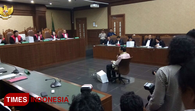 Suasana sidang tuntutan terhadap terdakwa Setya Novanto di Pengadilan Tindak Pidana Korupsi (Tipikor), Jakarta, Kamis (29/3/2018). (FOTO: Dok. TIMES Indonesia)