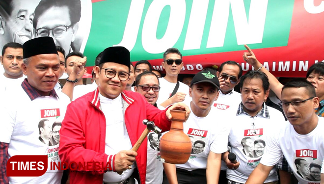 Ketua Umum PKB saat meresmikian posko JOIN di kawasan Tebet, Jakarta Selatan. (FOTO: Hasbullah/TIMES Indonesia)