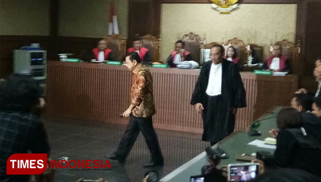 Sidang vonis tersangka kasus korupsi e-KTP, Setya Novanto. (FOTO: Hasbullah/TIMES Indonesia)