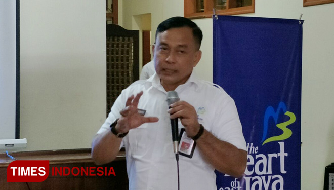 Kepala Dinas Tenaga Kerja Kabupaten Malang Yoyok Wardoyo dan acara Forum komunikasi masyarakat industrial di BLK Singosari.(FOTO: Widodo Irianto/TIMES Indonesia)
