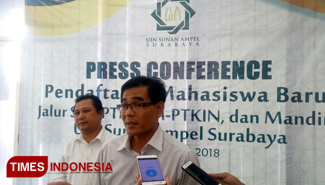 Wakil rektor satu Universitas Islam Negeri Sunan Ampel Surabaya. Dr. Samsul Huda (25/04/2018). (FOTO: Nasrullah/TIMES Indonesia)