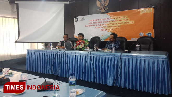 FGD Roap Map Pembangunan Kabupaten Situbondo, Jawa Timur Menuju Kabupaten Inklusi oleh PPDI Cabang Situbondo, (FOTO: Uday/ TIMES Indonesia)