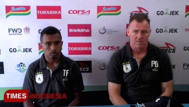 Pelatih Persipura Jayapura, Peter Butler (FOTO: Imadudin Muhammad/TIMES Indonesia)