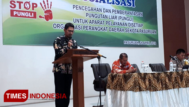 Suasana Sosialisasi Pencegahan dan Pemberantasan Pungutan Liar (Pungli) untuk aparat pelayanan di Hall Pandawa Hotel BJ Perdana Kamis (26/4/2018) (FOTO: ajp.TIMES Indonesia)