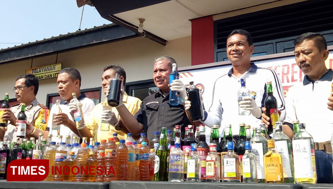 Operasi Cipta Kondisi, Polres Bangkalan Sita Ratusan Botol Miras
