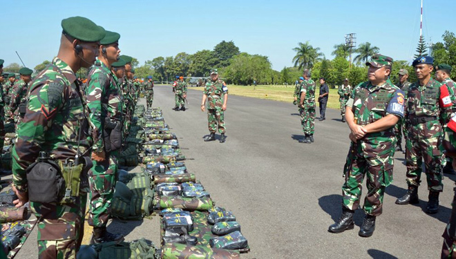 Pasukan Pemukul Reaksi Cepat TNI Gelar Upacara Kesiapan di Lanud Abdulrahman Saleh