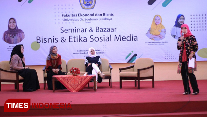 Suasana seminar Bisnis dan Etika Media Sosial. (FOTO: Istimewa/ TIMES Indonesia)
