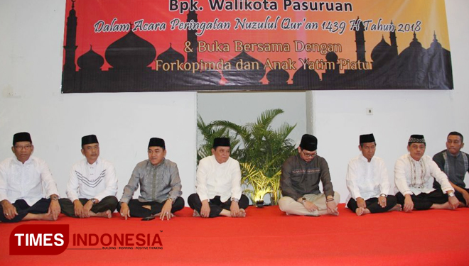 Suasana acara Buka Bersama dengan anak yatim piatu dari Yayasan Nurul Islam Kota Pasuruan. (FOTO: AJP/TIMES Indonesia)