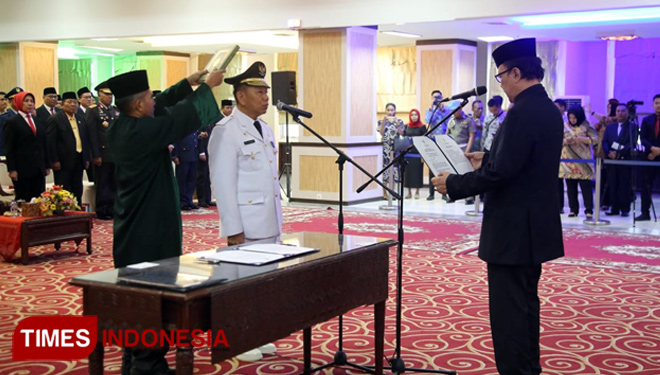 Prosesi pelantikan Eko Subowo sebagai Pj Gubernur Sumut. (FOTO: Humas for TIMES Indonesia)