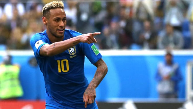 Neymar mencetak gol kedua Brasil ke gawang Kosta Rika (Foto: FIFA)