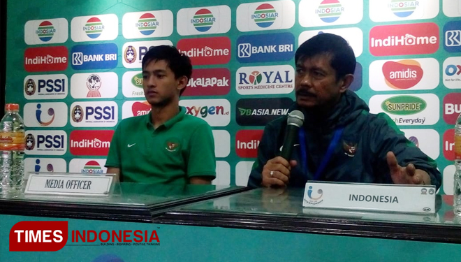 Headcoach of Indonesia National Team U-19, Indra Sjafri. (PHOTO: Rudi/TIMES Indonesia)