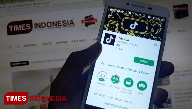 Aplikasi TikTok. (Foto: Dok TIMES Indonesia) 