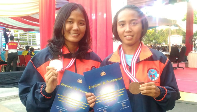 Petinju putri dari Dirgantara Boxing Camp Lanud Abd Saleh Malang, Rani Krismayanti yang meraih medali perunggu. (FOTO: Istimewa)