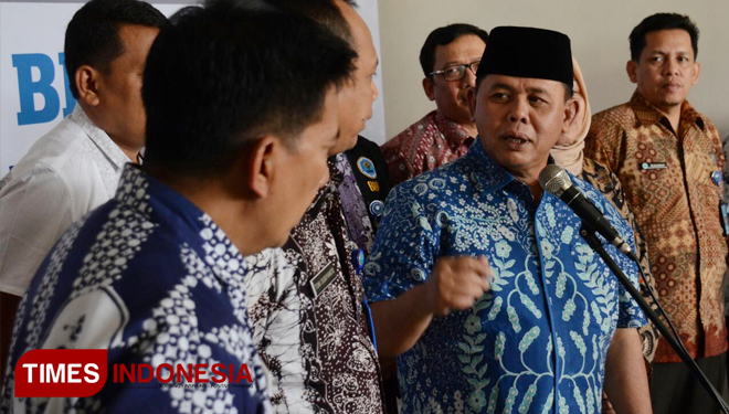 Kepala BNN Provinsi Jawa Timur, Brigjen Pol Bambang Budi Santoso saat berada di kantor BNN Kota Batu, Jumat (13/7/2018). (FOTO: Adhitya Hendra/TIMES Indonesia)