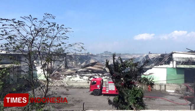 Lokasi kebakaran gudang milik PT. Eratex Djaja, Selasa (13/7/2018) lalu. (FOTO: Istimewa for TIMES Indonesia)