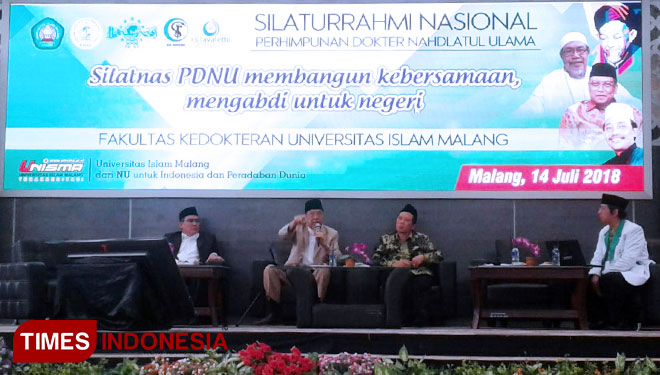 Suasana silaturahmi nasional (Silatnas)  Perhimpunan Dokter Nahdlatul Ulama (PDNU) di Fakultas Kedokteran (FK) Unisma Malang, Sabtu (14/7/2018) (FOTO: Adhitya Hendra/TIMES Indonesia)