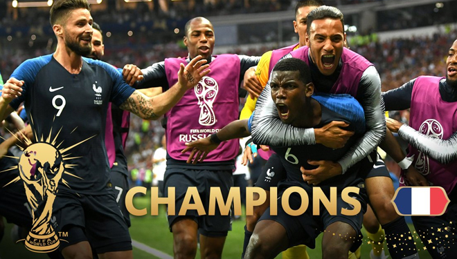 French national team managed to win the World Cup after overthrowing Croatia 4-2 in the final match of the 2018 World Cup. (FOTO: @FIFAWorldCup / Twitter)