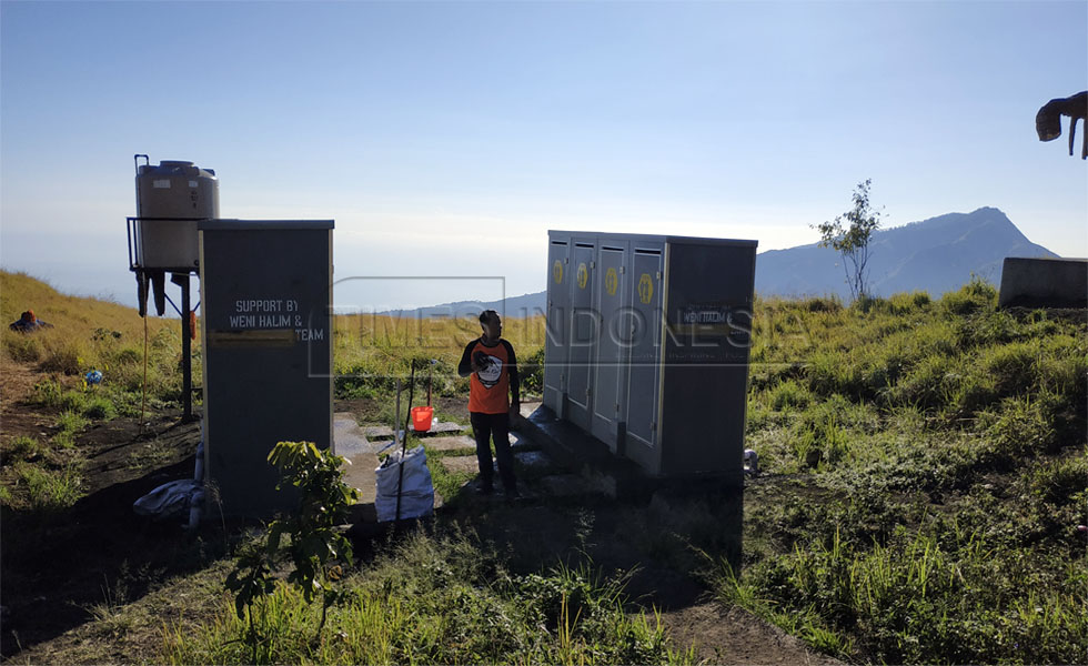 Fasilitas toilet bersih tersedia di pos 2 pendakian Gunung Rinjani. (Foto : Tria Adha/TIMES Indonesia).