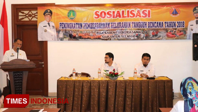 Sosialisasi Peningkatan Pemberdayaan Kelurahan Tangguh Bencana. (FOTO: AJP TIMES indonesia)