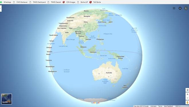 Google Maps, 3D Berbentuk Globe. (FOTO: Istimewa/TIMES Indonesia)