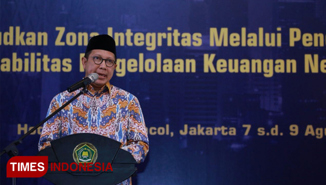 Menag Lukman Hakim Saifuddin saat rakor KPA di Kantor Kemenag RI Jakarta. (FOTO: Kemenag for TIMES Indonesia)