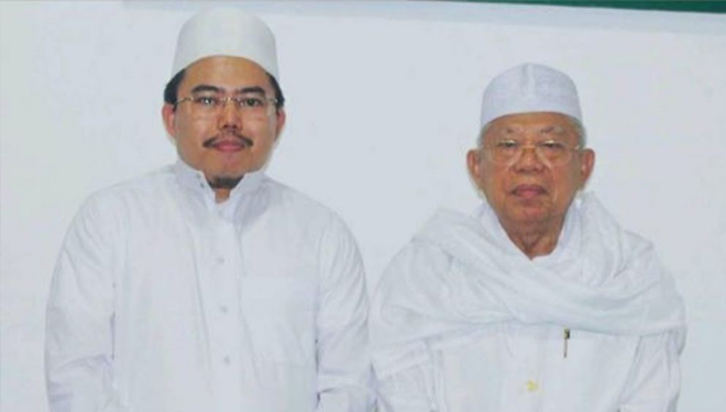 Ketua Pengurus Besar Nahdlatul Wathan (PBNW) TGB Zainuddin Atsani (kiri) bersama Ketua MUI KH Ma'ruf Amin. (FOTO: Istimewa)