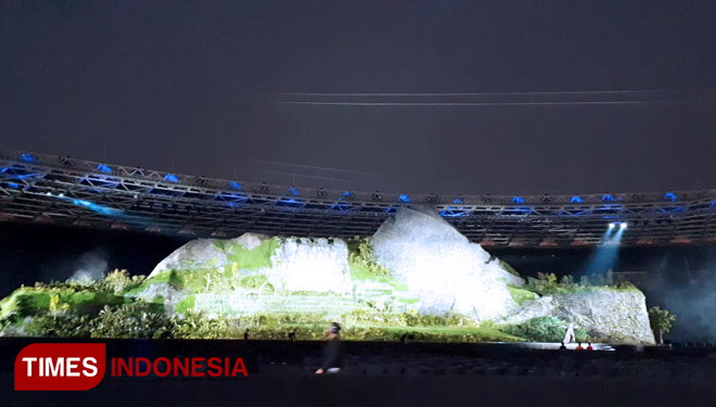 Panggung Raksasa 600 Ton Asian Games 2018. (FOTO: Abdul Muis/TIMES Indonesia)