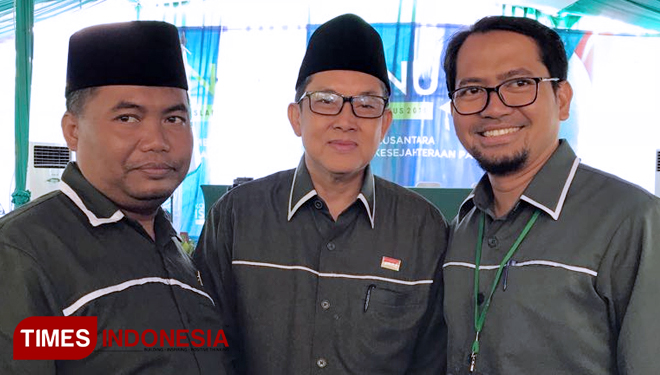 Ali Masykur Musa (tengah) terpilih secara aklamasi dalam Kongres ISNU di Bandung. (FOTO: Imam Kusnin Ahmad/TIMES Indonesia)