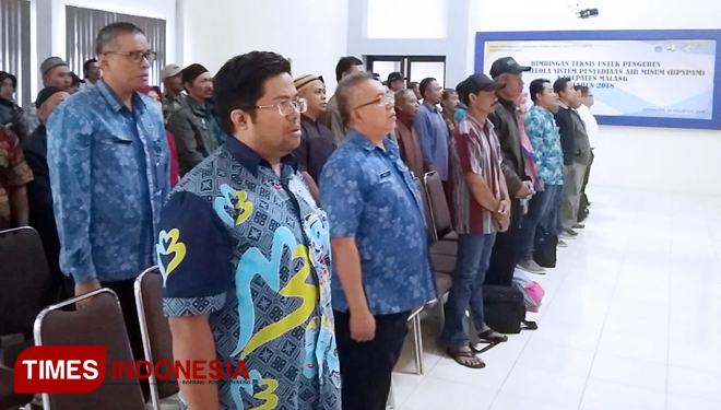 Acara bimtek BPSPAM Kabupaten Malang untuk menuju profesional dalam mengelola air minum di desanya masing-masing. (foto :istimewa)