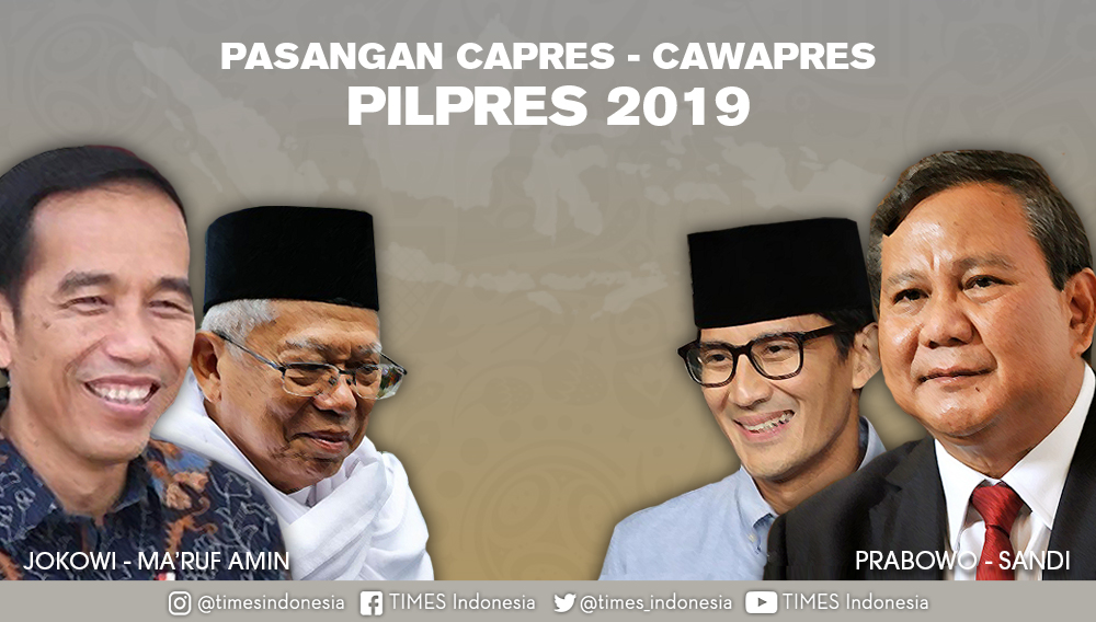 Pasangan capres dan cawapres di Pilpres 2019. (Grafis: TIMES Indonesia)